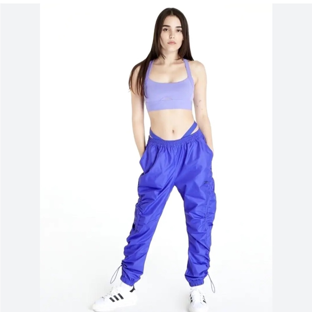 NWT Reebok x Cardi B S Woven TRACK DANCE Pants & TOP BLUE HM5046 Ruched